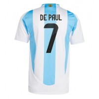 Fotballdrakt Herre Argentina Rodrigo De Paul #7 Hjemmedrakt Copa America 2024 Kortermet